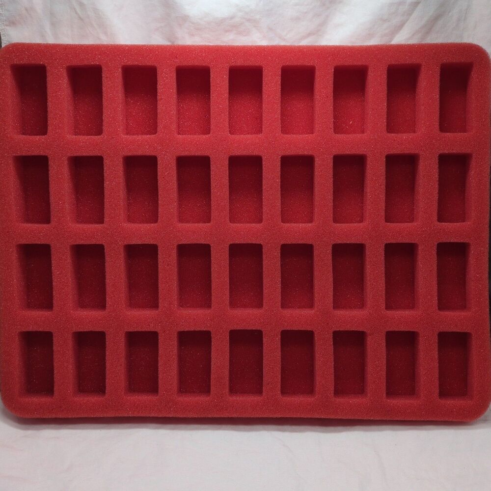 (36) Slot Red Miniature Foam Tray 14" X 10.5" X 1.25"